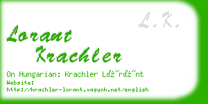 lorant krachler business card